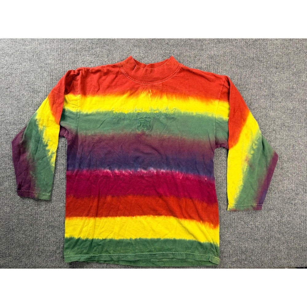 Vintage Unionbay Tie Dye Shirt Mens XL Rainbow Long Sleeve Cotton USA Made Y2K